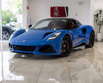 2024 Lotus Emira V6 First Edition in a SENECA BLUE exterior color. Glenview Luxury Imports 847-904-1233 glenviewluxuryimports.com 