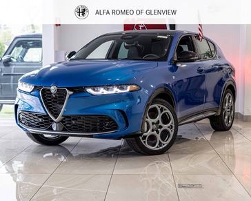 2024 Alfa Romeo Tonale Ti Eawd in a Misano Blue Metallic exterior color. Alfa Romeo of Glenview 847-558-1263 alfaromeoglenview.com 