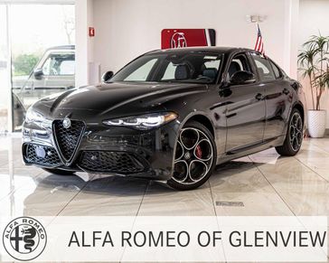 2024 Alfa Romeo Giulia Veloce in a Vulcano Black Metallic exterior color and Blackinterior. Glenview Luxury Imports 847-904-1233 glenviewluxuryimports.com 