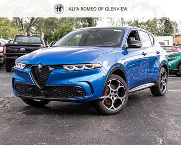 2024 Alfa Romeo Tonale Veloce in a Misano Blue Metallic exterior color and Red/Blackinterior. Glenview Luxury Imports 847-904-1233 glenviewluxuryimports.com 