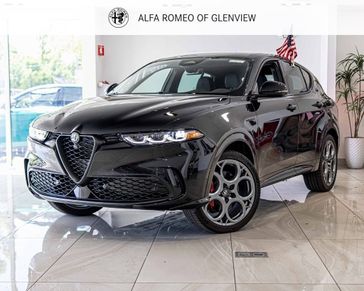 2024 Alfa Romeo Tonale Veloce Eawd in a Alfa Black exterior color and Red/Blackinterior. Alfa Romeo of Glenview 847-558-1263 alfaromeoglenview.com 