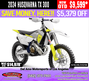 2024 HUSQVARNA TX 300  in a WHITE exterior color. Del Amo Motorsports of Los Angeles (562) 262-9181 delamomotorsports.com 