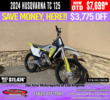 2024 HUSQVARNA TC 125  in a WHITE exterior color. Del Amo Motorsports of Los Angeles (562) 262-9181 delamomotorsports.com 