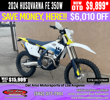 2024 HUSQVARNA FE 350W  in a WHITE exterior color. Del Amo Motorsports of Los Angeles (562) 262-9181 delamomotorsports.com 