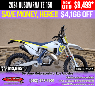 2024 HUSQVARNA TE 150  in a WHITE exterior color. Del Amo Motorsports of Los Angeles (562) 262-9181 delamomotorsports.com 