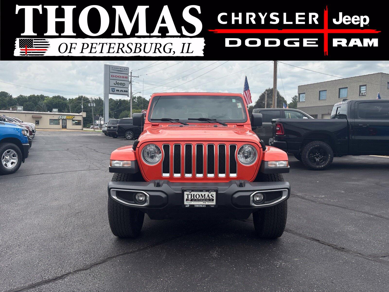 Used 2018 Jeep All-New Wrangler Unlimited Sahara with VIN 1C4HJXEG1JW302488 for sale in Petersburg, IL