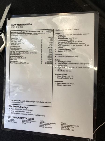 New 2026 BMW R 12 GS 