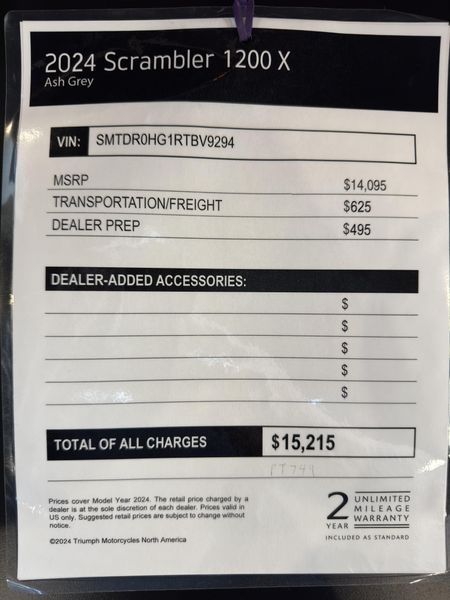 2024 Triumph Scrambler 1200 X - ASH GREY 