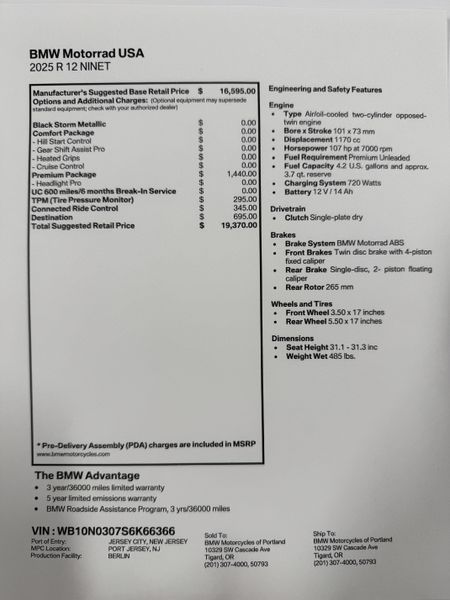 2025 BMW R 12 nineT - BLACK STORM METALLIC
