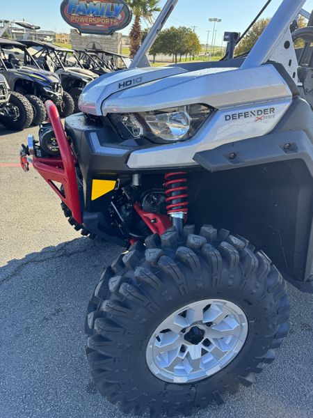 2024 CAN-AM DEFENDER X MR HD10 HYPER SILVER  LEGION RED in a SILVER exterior color. Family PowerSports (877) 886-1997 familypowersports.com 