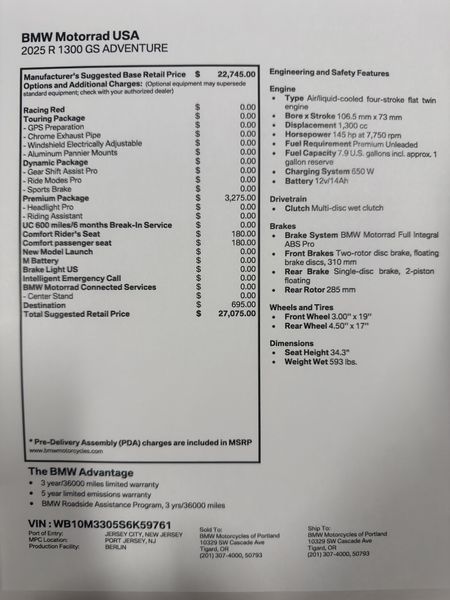 2025 BMW R 1300 GS Adventure - RACING RED 