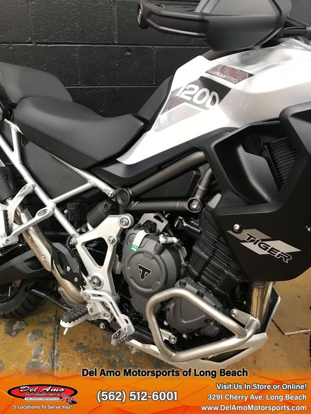 2023 Triumph TIGER 1200 RALLY PRO  in a SNOWDONIA WHITE exterior color. Del Amo Motorsports of Long Beach (562) 362-3160 delamomotorsports.com 