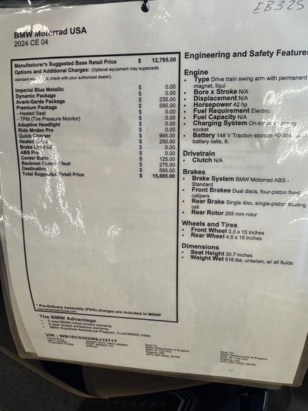 2024 BMW CE 04 - IMPERIAL BLUE METALLIC 