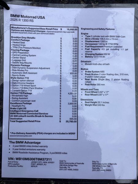 New 2026 BMW R 1300 RS 