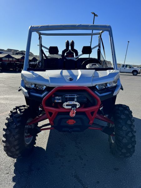 2024 CAN-AM DEFENDER X MR HD10 HYPER SILVER  LEGION RED in a SILVER exterior color. Family PowerSports (877) 886-1997 familypowersports.com 