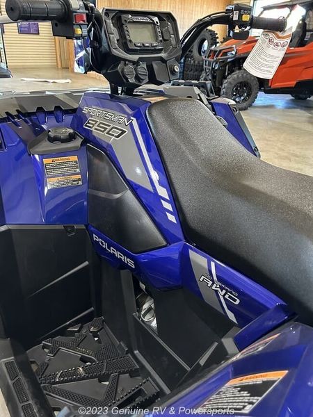 2024 Polaris Sportsman 850 Premium in a Spirit Blue exterior color. Genuine RV & Powersports (936) 569-2523 