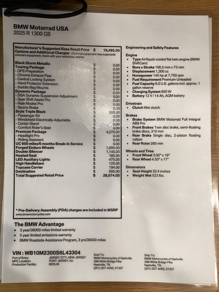 New 2025 BMW R 1300 GS 
