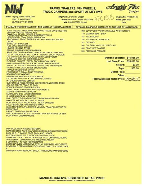 New 2026 ARCTIC FOX 1150 Image 21