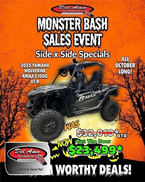 2025 Yamaha WOLVERINE RMAX2 1000 XT-R  in a MATTE GREY/METALLIC BLACK exterior color. Del Amo Motorsports of Redondo Beach (424) 390-7811 delamomotorsports.com 