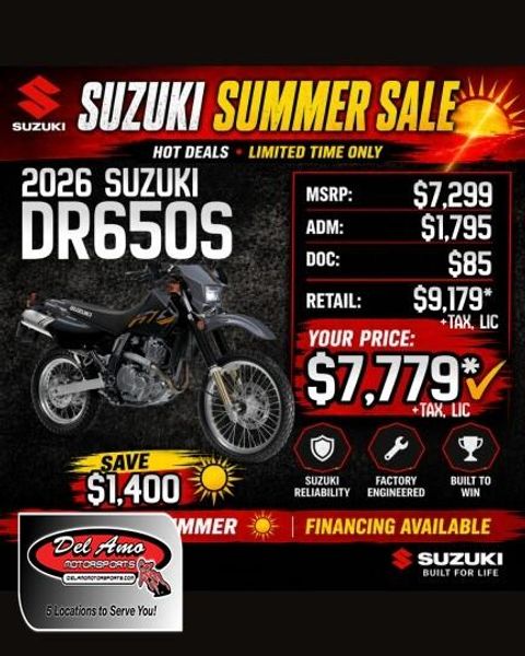 New 2026 Suzuki DR650S 