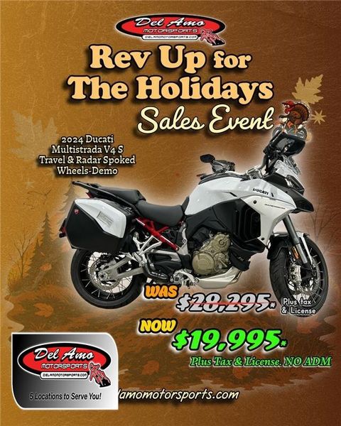 New 2024 Ducati MULTISTRADA V4 S TRAVEL & RADAR SPOKED WHEELS - DEMO Image 1