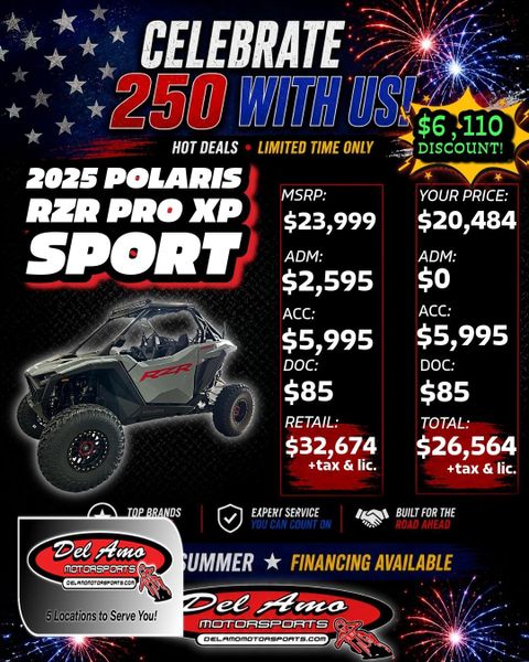 New 2025 Polaris RZR PRO XP SPORT 
