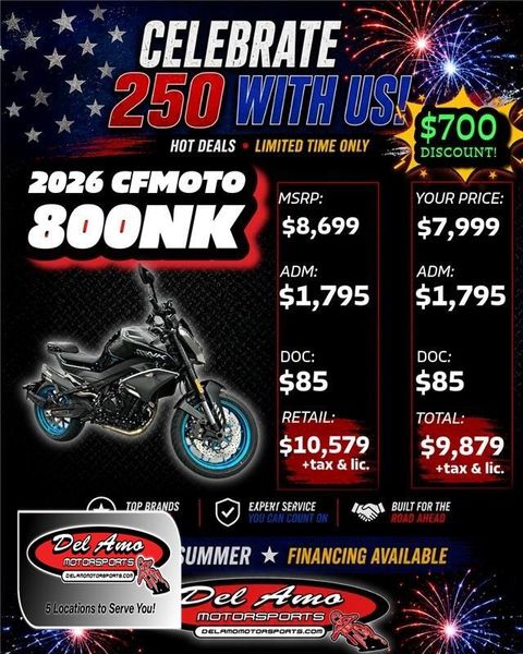 New 2026 CFMOTO 800NK Image 1