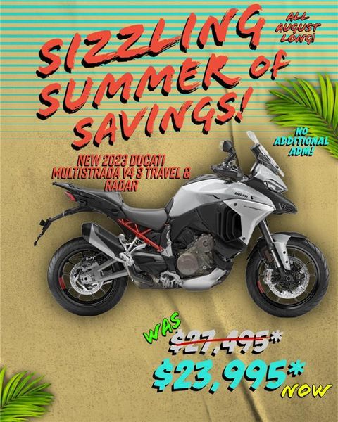 2023 Ducati MULTISTRADA V4 S TRAVEL & RADAR  in a ICEBERG WHITE exterior color. Del Amo Motorsports of South Bay (619) 547-1937 delamomotorsports.com 