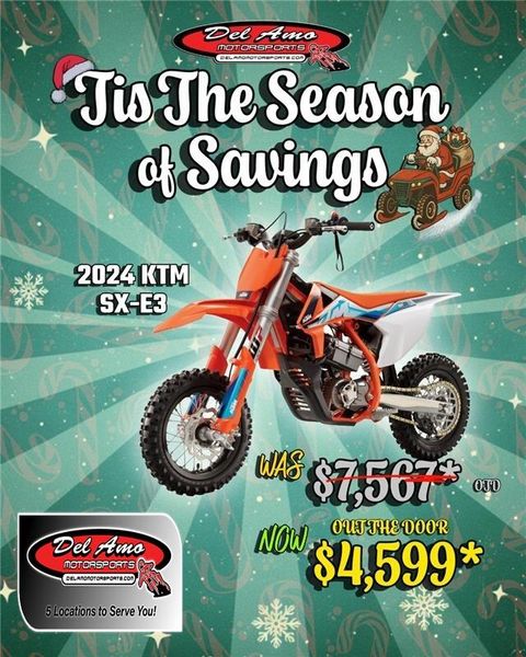 2024 KTM SX-E 3  in a ORANGE exterior color. Del Amo Motorsports of Redondo Beach (424) 304-1660 delamomotorsports.com 