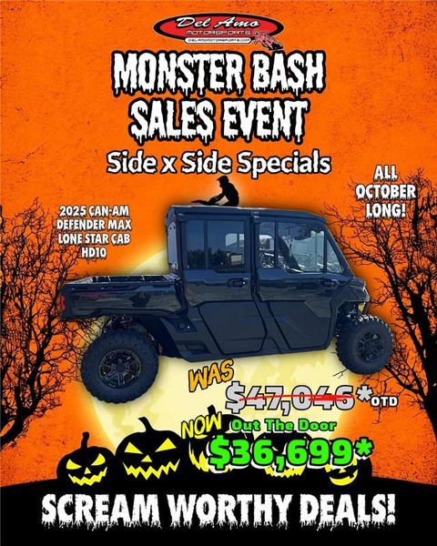 New 2025 Can-Am DEFENDER MAX LONE STAR CAB HD10 