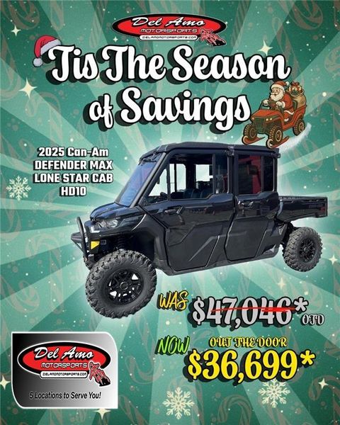 New 2025 Can-Am DEFENDER MAX LONE STAR CAB HD10 