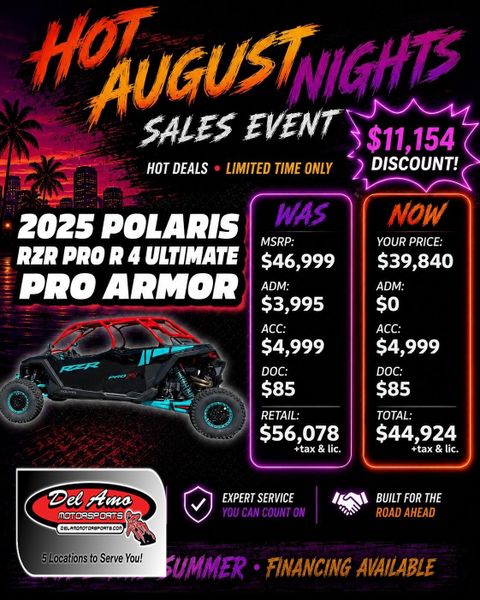 New 2025 Polaris RZR PRO R 4 ULTIMATE - PRO ARMOR 