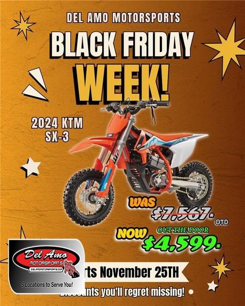 2024 KTM SX-E 3  in a ORANGE exterior color. Del Amo Motorsports of Redondo Beach (424) 304-1660 delamomotorsports.com 