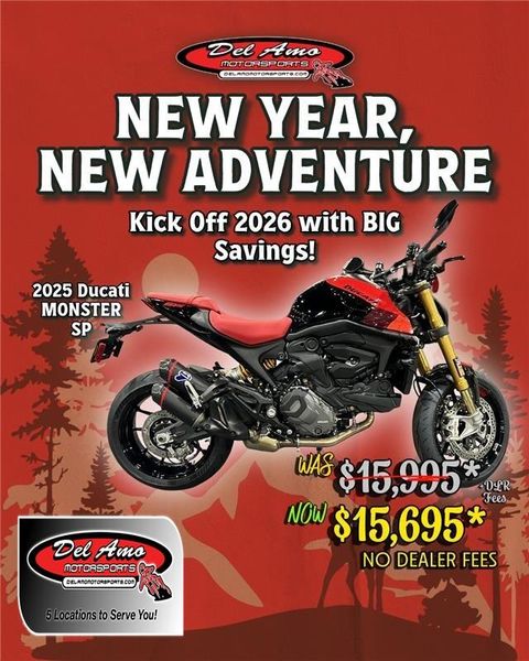 New 2025 Ducati MONSTER SP  in a DARK STEALTH exterior color. Del Amo Motorsports of Redondo Beach (424) 390-7811 delamomotorsports.com 