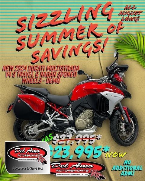 New 2024 Ducati MULTISTRADA V4 S TRAVEL & RADAR SPOKED WHEELS - DEMO Image 1