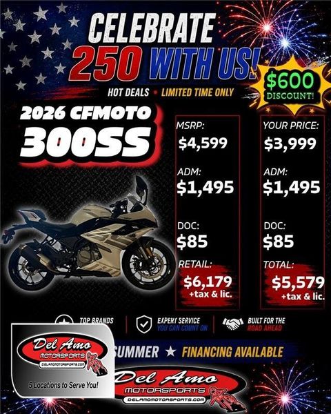 New 2026 CFMOTO 300SS 