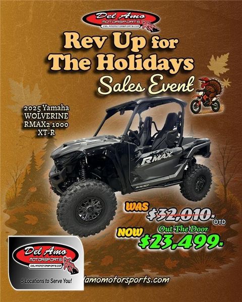 2025 Yamaha WOLVERINE RMAX2 1000 XT-R  in a MATTE GREY/METALLIC BLACK exterior color. Del Amo Motorsports of Redondo Beach (424) 390-7811 delamomotorsports.com 