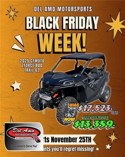 New 2025 CFMOTO ZFORCE 800 TRAIL G2 