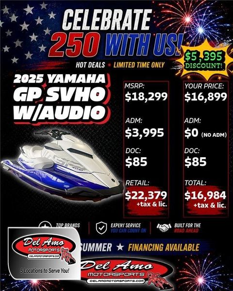 New 2025 Yamaha GP SVHO W&sol;AUDIO 