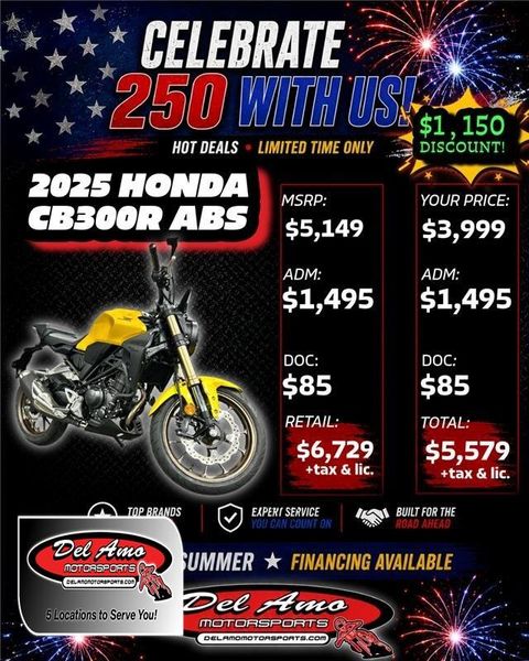 New 2025 Honda CB300R ABS 