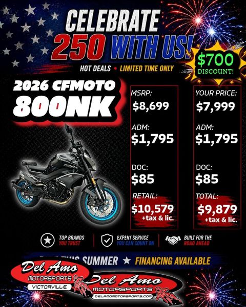 New 2026 CFMOTO 800NK Image 1
