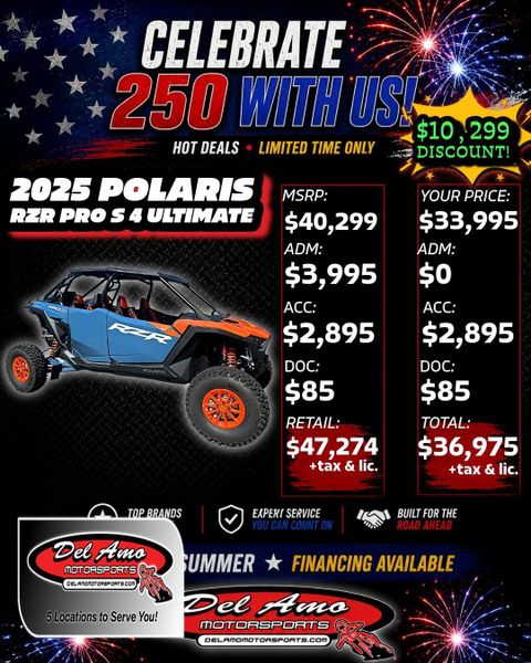 New 2025 Polaris RZR PRO S 4 ULTIMATE 