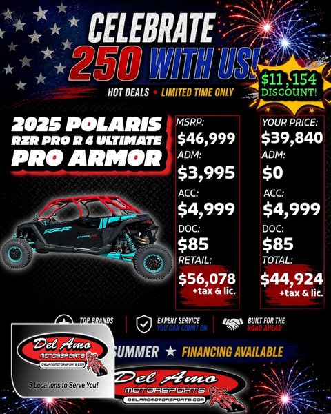 New 2025 Polaris RZR PRO R 4 ULTIMATE - PRO ARMOR 