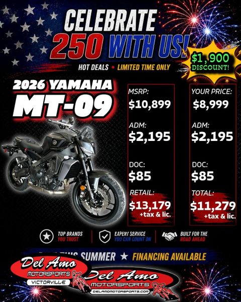 New 2026 Yamaha MT-09 Image 1