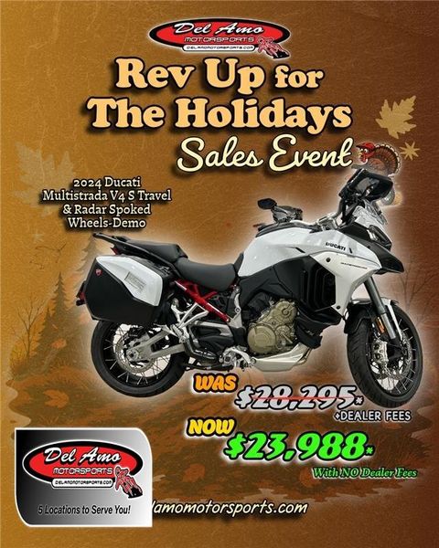 New 2024 Ducati MULTISTRADA V4 S TRAVEL & RADAR SPOKED WHEELS - DEMO 