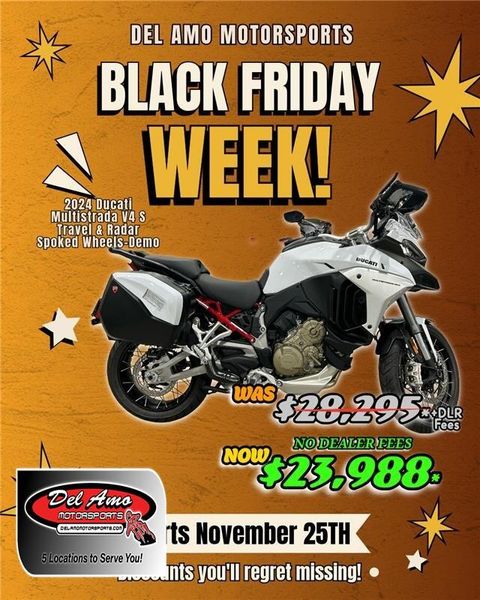 New 2024 Ducati MULTISTRADA V4 S TRAVEL & RADAR SPOKED WHEELS - DEMO 