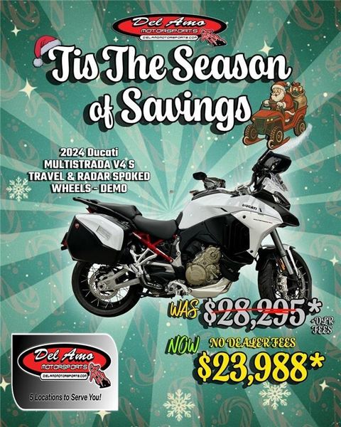 New 2024 Ducati MULTISTRADA V4 S TRAVEL & RADAR SPOKED WHEELS - DEMO 