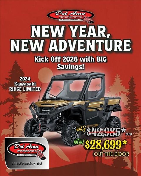 New 2024 Kawasaki RIDGE LIMITED  in a METALLIC SHADOW GOLD exterior color. Del Amo Motorsports of Redondo Beach (424) 390-7811 delamomotorsports.com 