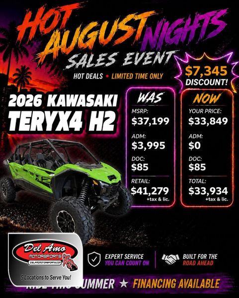 New 2026 Kawasaki TERYX4 H2 