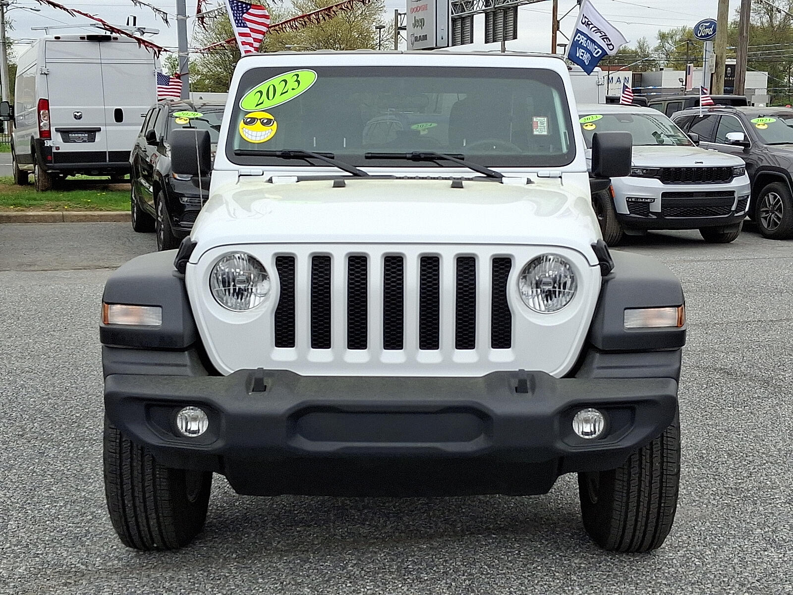 Used 2023 Jeep Wrangler 4-Door Sport S with VIN 1C4HJXDN3PW702013 for sale in New Castle, DE